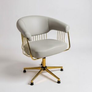 Kuaför Tarama ve Saç Kesim Koltuğu - Gold telli Gri