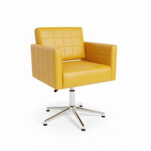 Kuaför Saç Kesim Koltuğu - Kare Kol Sarı