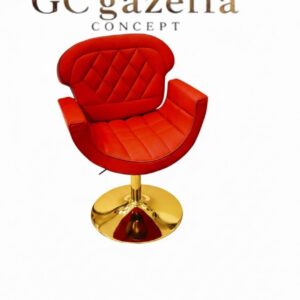 Kuaför Saç Kesim Koltuğu - Kırmızı Tepsi ayak sarı gazella concept