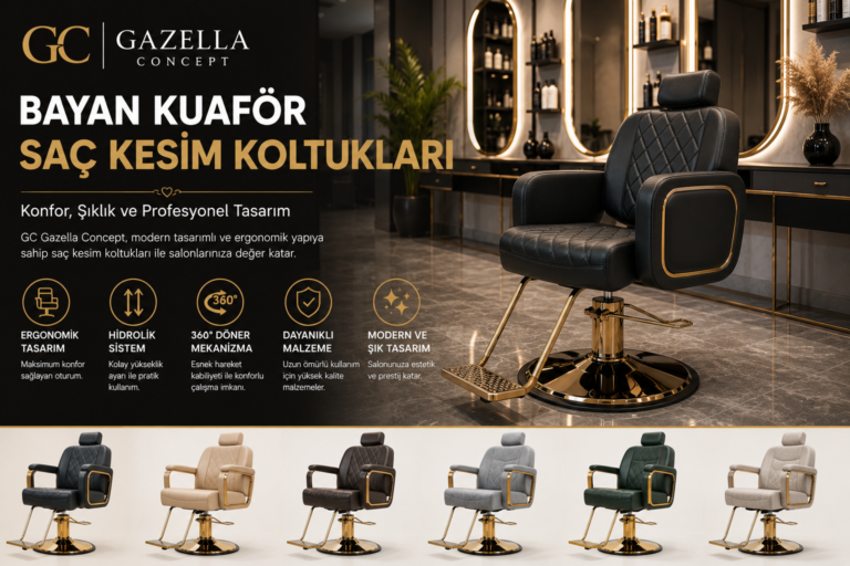 gc gazella concept bayan kuaför saç kesim koltukları